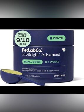 PetLab Co ProBright Advanced Dental Powder Small Dogs 1.59oz NEW Exp 1/31/2027